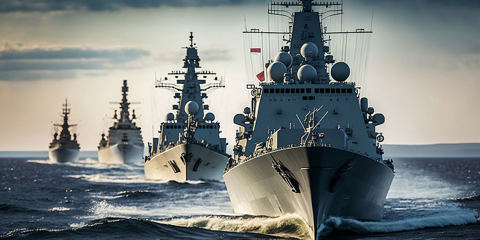 Marineflotte auf hoher See. MTG