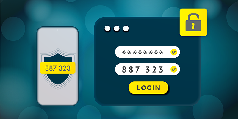 Zwei-Faktor-Authentifizierung: 2FA symbolisch dargestellt. 